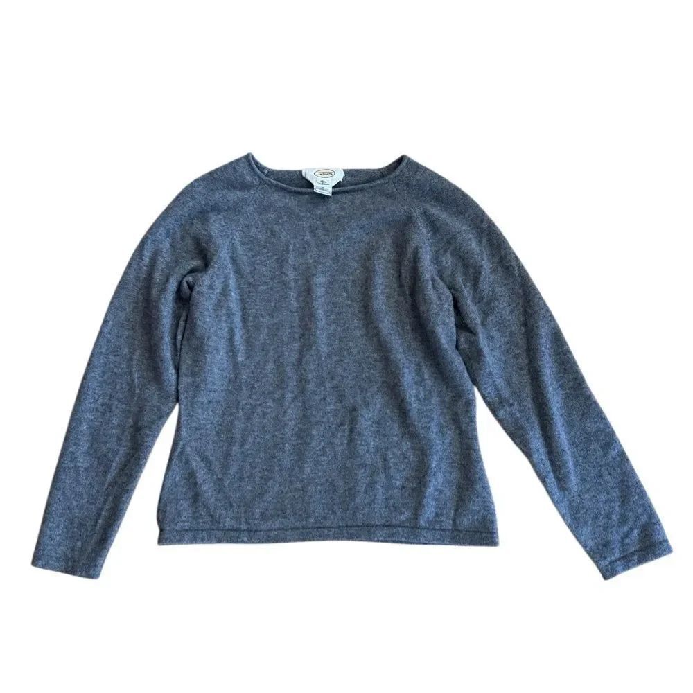 Talbots Women's 100% Cashmere Crewneck Sweater in Grey Size Medium